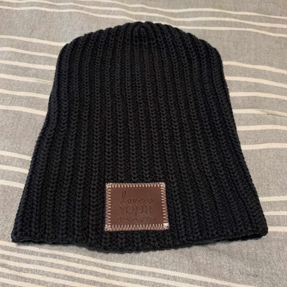 LIVE YOUR MELON Black Beanie